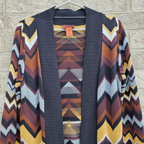 MISSONI for Target Multicolor Zigzag Knit Open Front Long Cardigan Sweater Mediu - Picture 8 of 10
